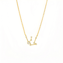 Zodiac Constellation Necklet Aquarius Pave Cubic Zirconia Gold Dipped Gaelsong