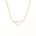 Zodiac Constellation Necklet Capricorn Pave Cubic Zirconia Gold Dipped Gaelsong