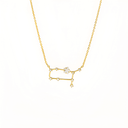 Zodiac Constellation Necklet Gemini Pave Cubic Zirconia Gold Dipped Gaelsong