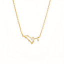 Zodiac Constellation Necklet Leo Pave Cubic Zirconia Gold Dipped Gaelsong