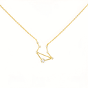 Zodiac Constellation Necklet Libra Pave Cubic Zirconia Gold Dipped Gaelsong