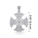 J24337S Celtic Knotwork Cross Sterling Silver Pendant Size Gaelsong
