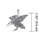 J24346S Sterling Silver Mythical Raven Pendant Size Gaelsong
