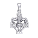 J24362S Fleur-de-Lis Celtic Cross Without Chain Gaelsong
