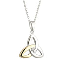 Two Tone Diamond Trinity Pendant Studio Front View Gaelsong