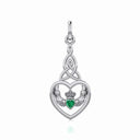 J24382 Claddagh Heart Irish Pendant Green Color Gaelsong
