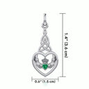 J24382 Claddagh Heart Irish Pendant Green Gaelsong
