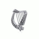 J24383 Sterling Silver Irish Harp Pendant  Gaelsong
