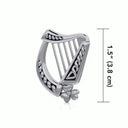 J24383 Sterling Silver Irish Harp Pendant Gaelsong
