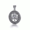 Celtic Knotwork Shamrock Pendant Side View Gaelsong
