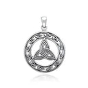 Sterling Silver Round Triquetra Pendant  Gaelsong

