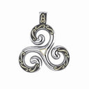 Celtic Triskele Pendant with Gold Accents Front Gaelsong
