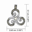 Celtic Triskele Pendant with Gold Accents  Gaelsong
