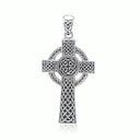 Sterling Silver Celtic Cross Pendant Front View Gaelsong
