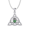 Gemstone Claddagh Triquetra Irish Pendant Studio Gaelsong