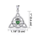 Gemstone Claddagh Triquetra Irish Pendant  Gaelsong