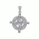 Sterling Silver Saint Brigid's Cross Pendant Front View Gaelsong 
