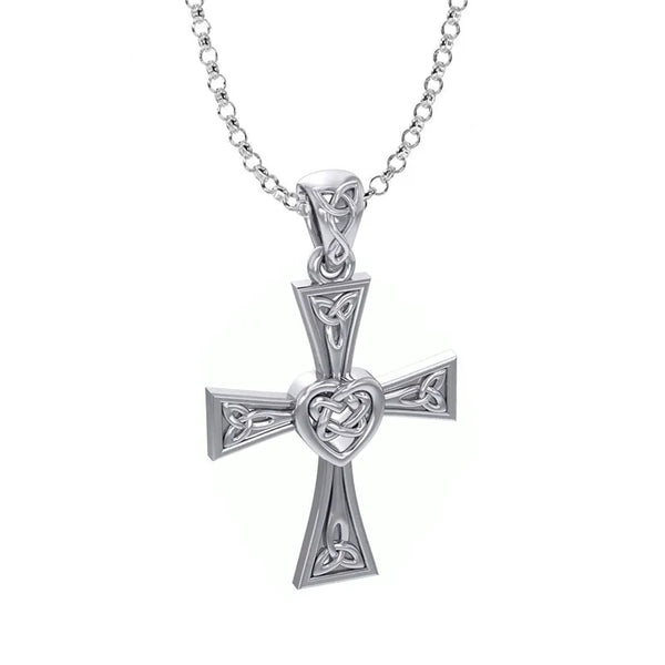 Silver Celtic Heart Cross Pendant | Gaelsong – GaelSong