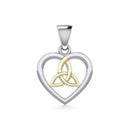 Heart Shaped Trinity Knot Pendant Front View Gaelsong