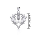 Silver Thistle Flower Scotland Pendant Studio Gaelsong