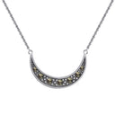 Antique Crescent Moon Necklace with Marcasite Gaelsong