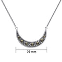 Antique Crescent Moon Necklace with Marcasite Studio Gaelsong