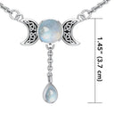Crescent Moon Celtic Necklace with Moonstone Studio Gaelsong

