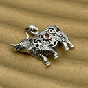 
J24439GG Highland Cow Thistle Pendant with Gemstone Side Look Gaelsong
