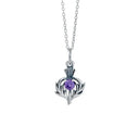 Thistle Charm Necklace with Amethyst Gem Studio Gaelsong
