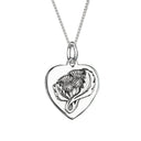 Scottish Thistle Heart Pendant in Sterling Silver Gaelsonng
