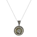 Marcasite Shamrock Connemara Marble Necklace Gaelsong