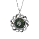 Interlaced Marcasite Shamrock Connemara Marble Pendant Gaelsong

