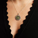 Interlaced Marcasite Shamrock Connemara Marble Pendant Lifestyle Gaelsong
