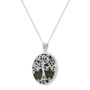 Connemara Marble Inlay Silver Celtic Tree of Life Pendant Side View Gaelsong