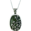 Oval Connemara Marble Pendant with Shamrocks Gaelsong
