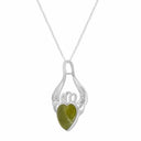 Connemara Marble Heart Irish Claddagh Pendant Side View Gaelsong