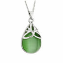 Celtic Trinity Knot Necklace with Cat Eye Stone Gaelsong