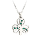 Silver Plated Crystal Shamrock Pendant Gaelsong