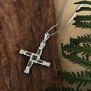 Silver & Connemara Marble Saint Brigid's Cross Pendant 