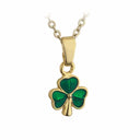 Gold Plated Enamelled Shamrock Pendant Gaelsong
