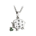 Irish Sheep Pendant with Shamrock & Crystals Gaelsong