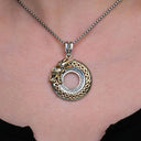 Round Celtic Weave Dragon Pendant Lifestyle Gaelsong