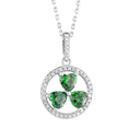 Silver Crystal Irish Shamrock Necklace Gaelsong