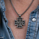 Oxidized Silver Bikers Cross Necklace Lifestyle Gaelsong