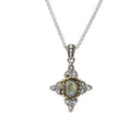 Silver and 10K Gold Labradorite Trinity Knots Pendant Gaelsong