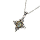 Silver and 10K Gold Labradorite Trinity Knots studio Pendant