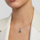 Silver Trinity Knot Pendant with Connemara Inlay Lifestyle Gaelsong