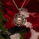 Two Tone Celtic Rare Pearl Necklace Lifestyle Gaelsong