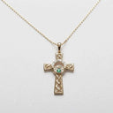 14K Diamond & Emerald Claddagh Cross Gaelsong