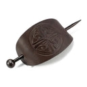 J40896 Antique Celtic Leather Barrette in Brown Gaelsong